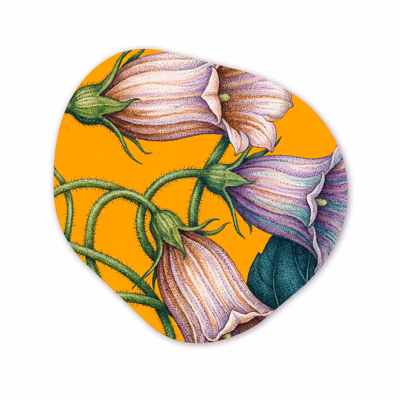 Organisch schilderij - Glas - Bloemen - Botanisch - Geel — 1