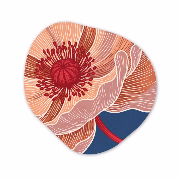 Organisch schilderij - Glas - Bloemen - Modern - Abstract — 1