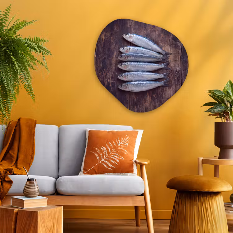 Organisch schilderij - Glas - Vis - Hout - Eten — 3