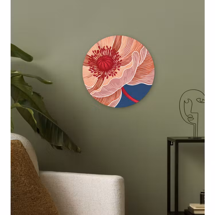 Wandcirkel - Glas - Bloemen - Modern - Abstract — 3