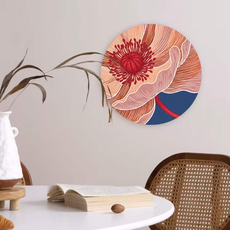 Wandcirkel - Glas - Bloemen - Modern - Abstract — 4
