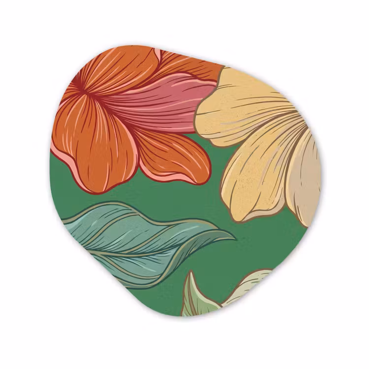 Organisch schilderij - Glas - Bloemen - Groen - Illustratie — 1