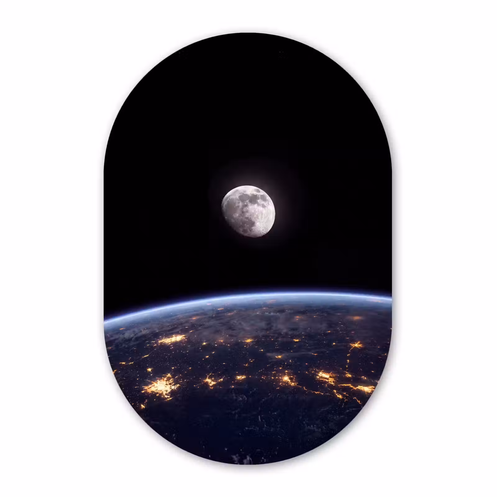 Muurovaal - Glas - Aarde - Nacht - Ruimte — 1