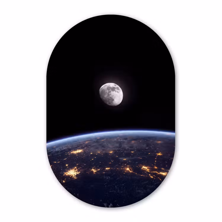 Muurovaal - Glas - Aarde - Nacht - Ruimte — 1