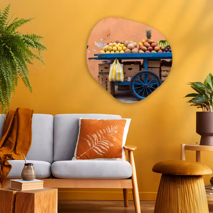 Organisch schilderij - Glas - Fruit - Kar - Straat — 3
