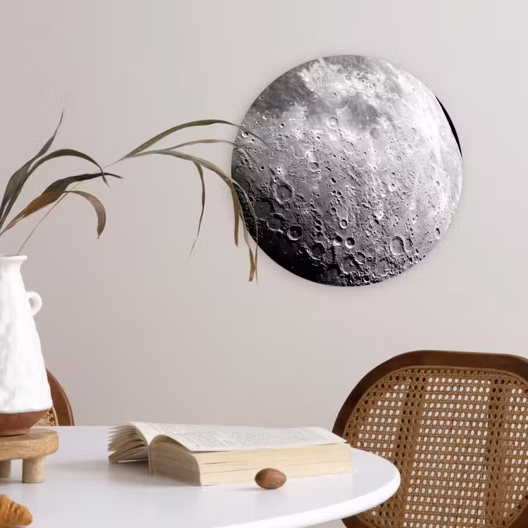 Wandcirkel - Glas - Maan - Kraters - Ruimte — 4