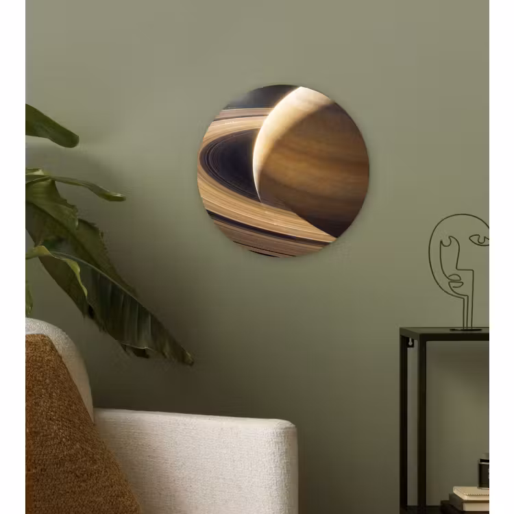 Wandcirkel - Glas - Planeet - Ringen - Ruimte — 3