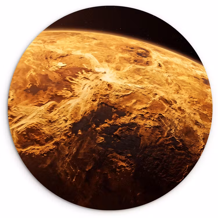 Wandcirkel - Glas - Planeet - Ruimte - Oranje — 1