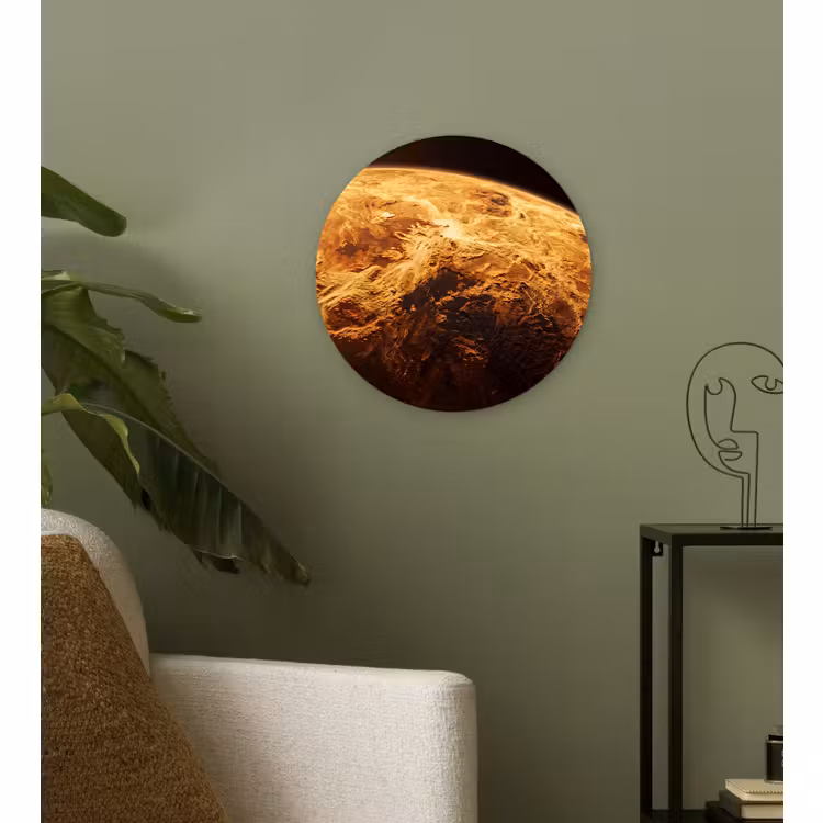 Wandcirkel - Glas - Planeet - Ruimte - Oranje — 3
