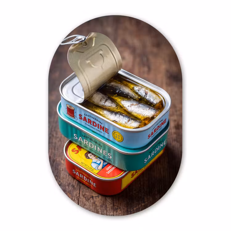 Muurovaal - Glas - Vis - Blikjes - Keuken — 1