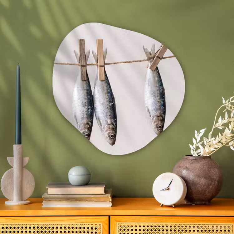Organisch schilderij - Glas - Vis - Hangend - Eten — 2