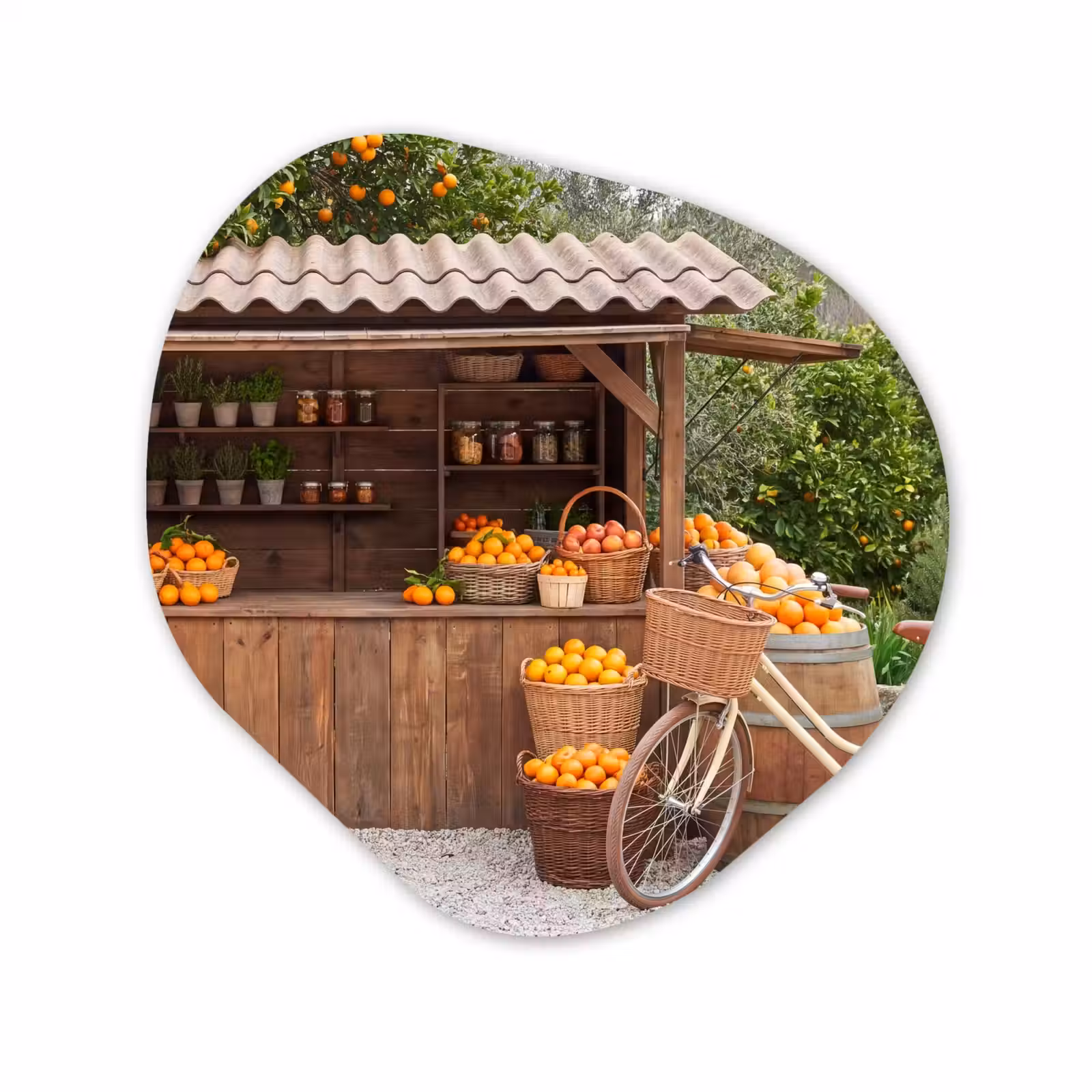 Organisch schilderij - Glas - Fruit - Markt - Landelijk — 1