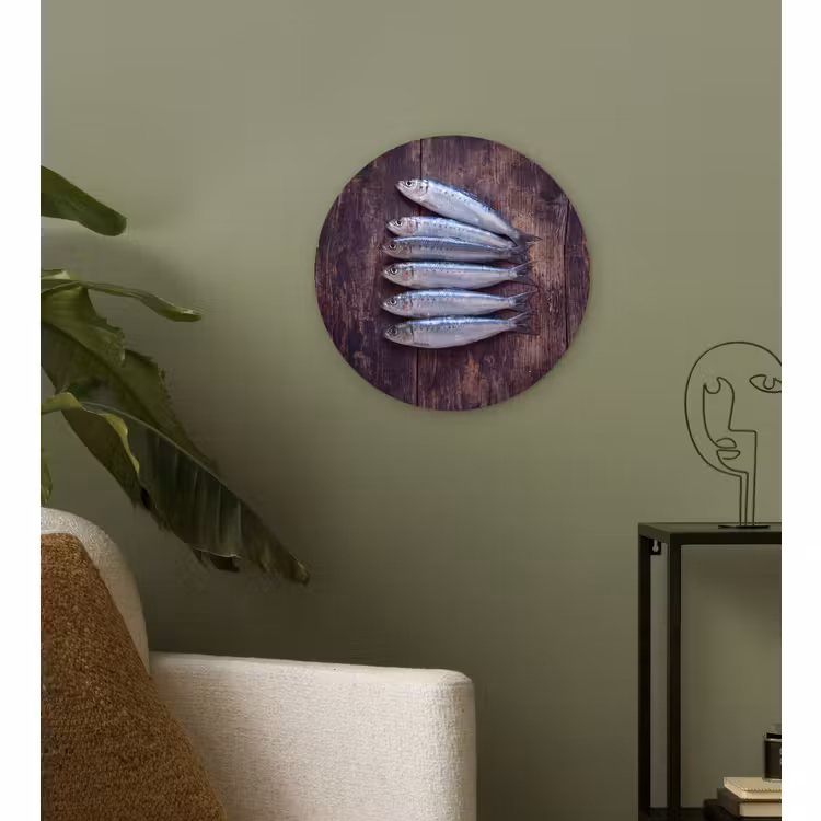 Wandcirkel - Glas - Vis - Hout - Eten — 3