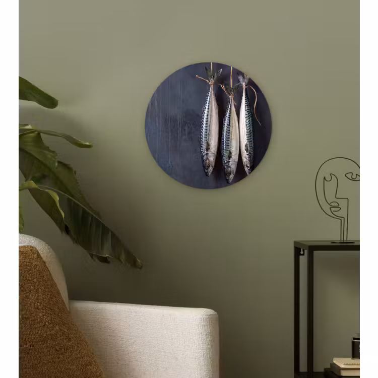 Wandcirkel - Glas - Drie vissen - Touw — 3