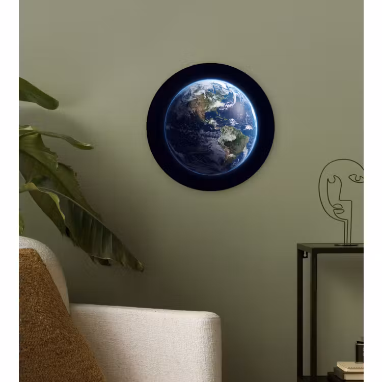 Wandcirkel - Glas - Aarde - Ruimte - Kosmos — 3
