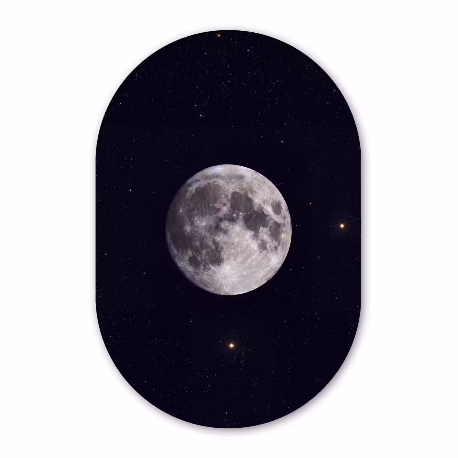 Muurovaal - Glas - Maan - Sterren - Ruimte — 1
