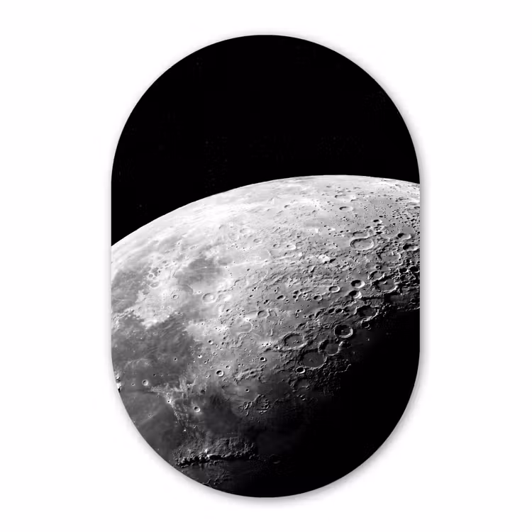 Muurovaal - Glas - Maan - Kraters - Ruimte — 1