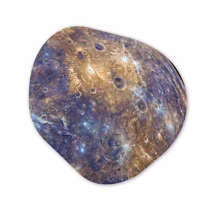 Organisch schilderij - Glas - Planeet - Kraters - Ruimte — 1