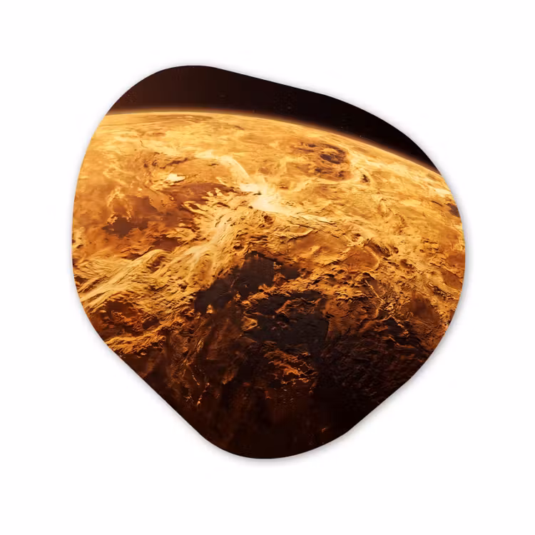 Organisch schilderij - Glas - Planeet - Ruimte - Oranje — 1