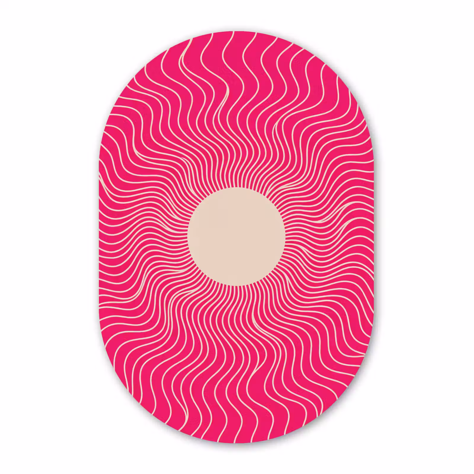 Muurovaal - Glas - Abstract - Patroon - Roze — 1