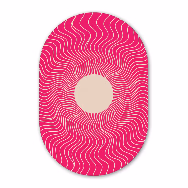 Muurovaal - Glas - Abstract - Patroon - Roze — 1