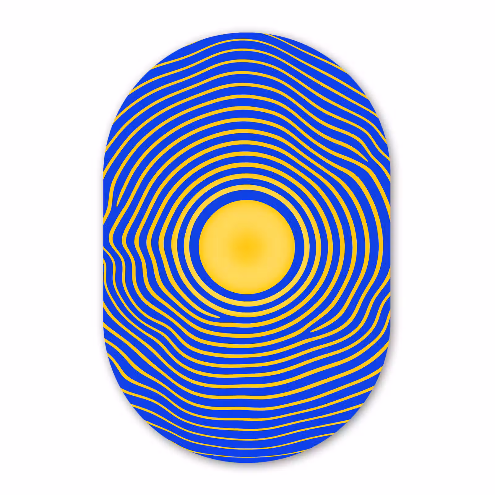Muurovaal - Glas - Abstract patroon - Blauw — 1
