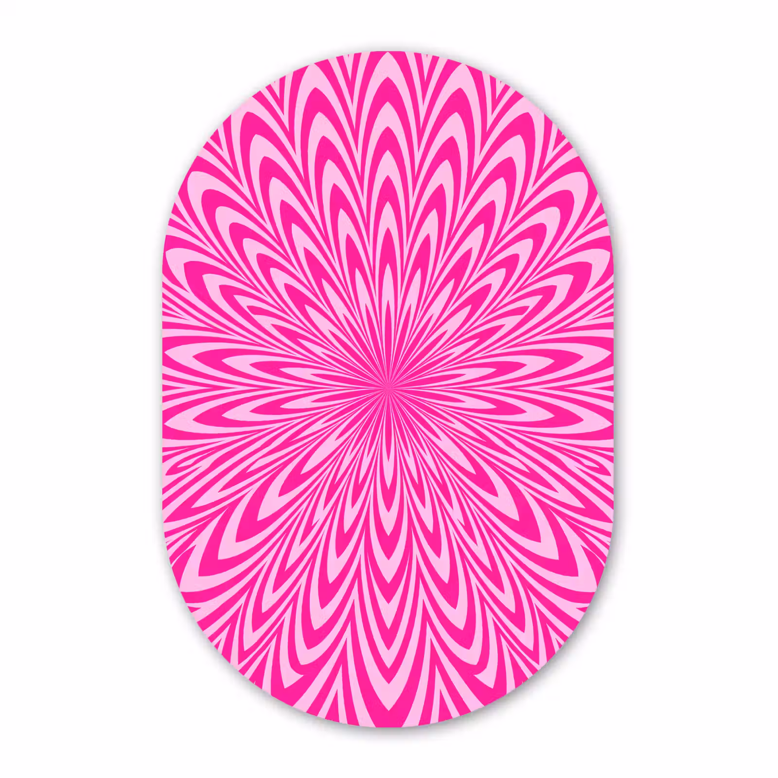 Muurovaal - Glas - Patroon - Optisch - Roze — 1