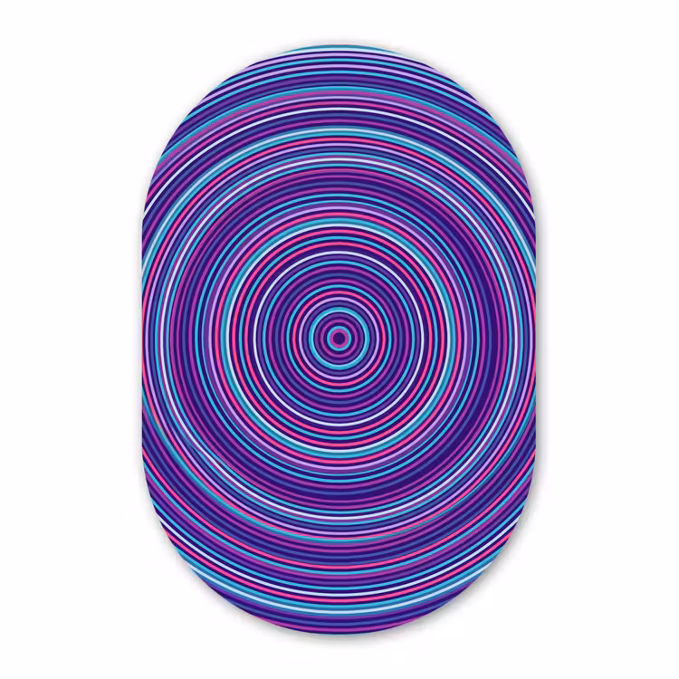 Muurovaal - Glas - Abstract - Cirkels - Kleurrijk — 1
