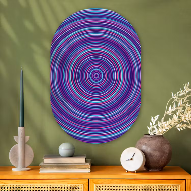 Muurovaal - Glas - Abstract - Cirkels - Kleurrijk — 2