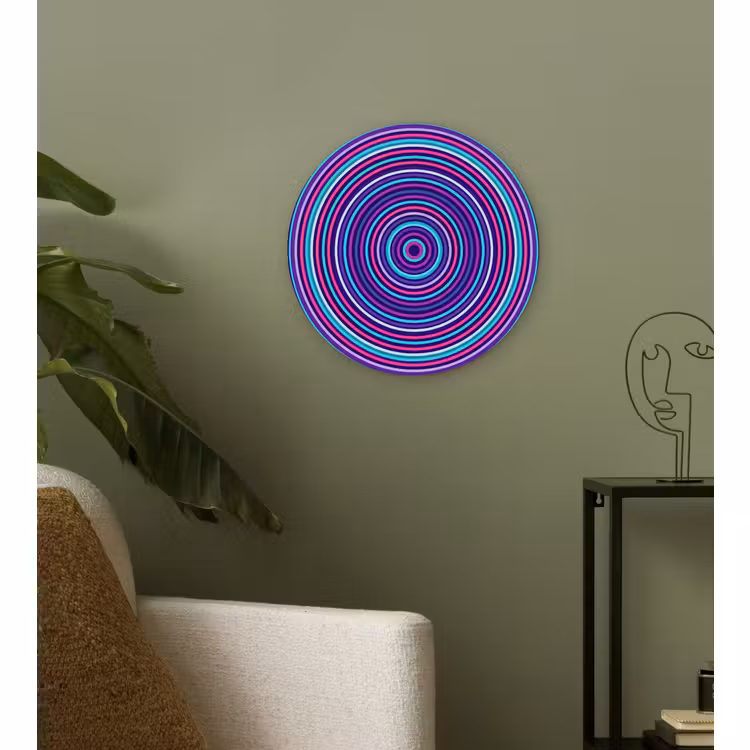 Wandcirkel - Glas - Abstract - Cirkels - Kleurrijk — 3