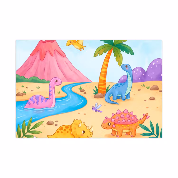 Speelkleed - Dinosaurus - Jungle - Illustratie — 1