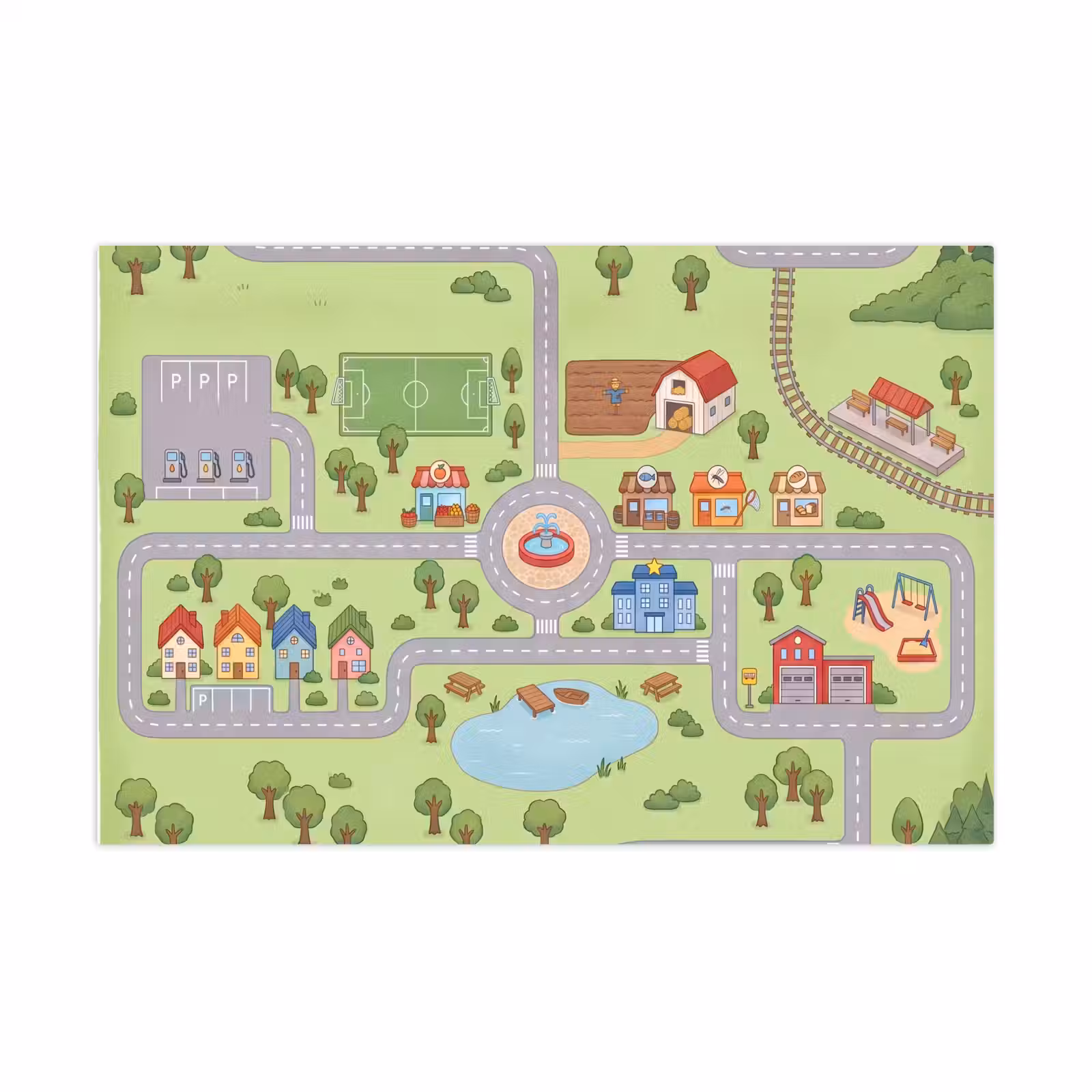 Speelkleed - Plattegrond - Dorp - Kind — 1