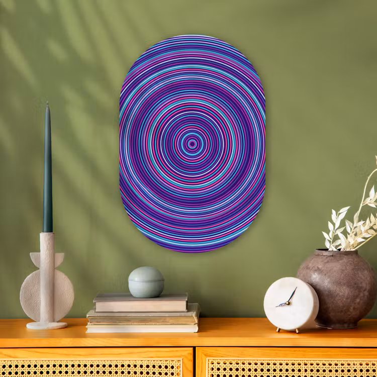 Muurovaal - Kunststof - Abstract - Cirkels - Kleurrijk — 2