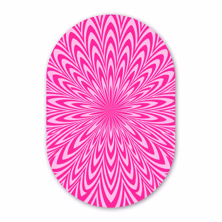 Muurovaal - Kunststof - Patroon - Optisch - Roze — 3