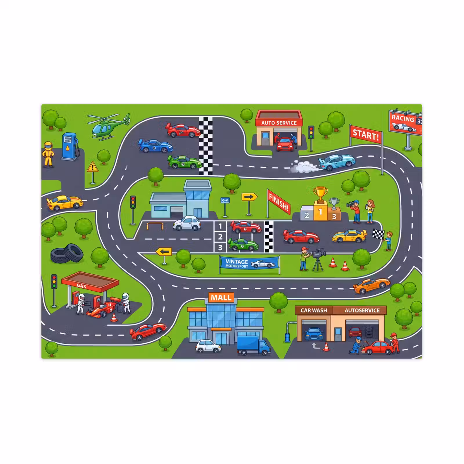 Speelkleed - Circuit - Auto - Cartoon — 1