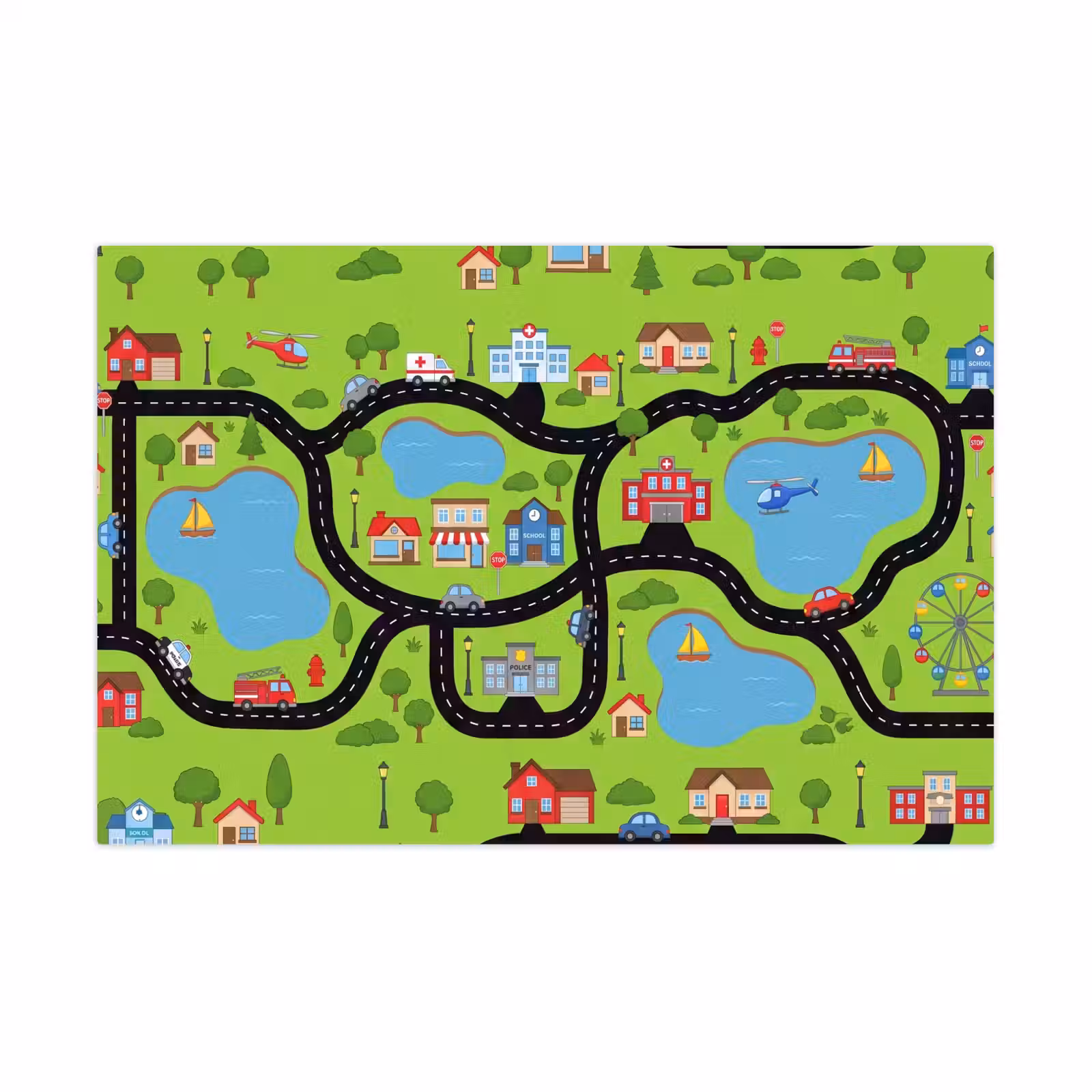 Speelkleed - Dorp - Wegen - Cartoon — 1