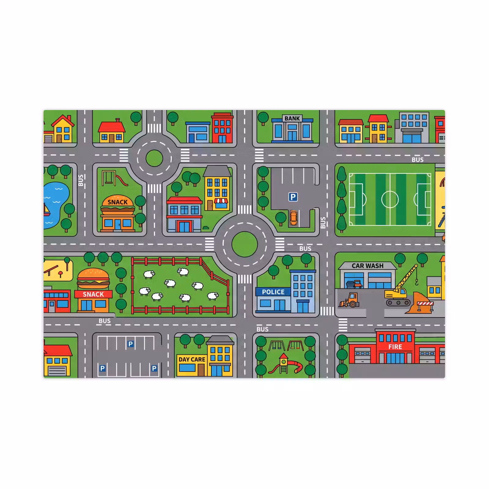 Speelkleed - Gebouwen - Straten - Kinderlijk — 1