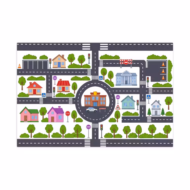 Speelkleed - Stad - Plattegrond - Illustratie — 1