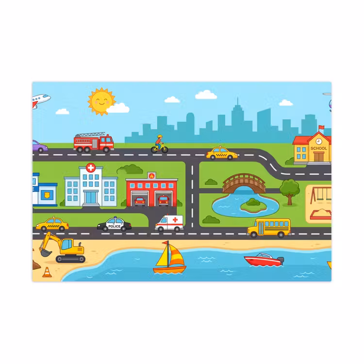 Speelkleed - Stad - Verkeer - Cartoon — 1