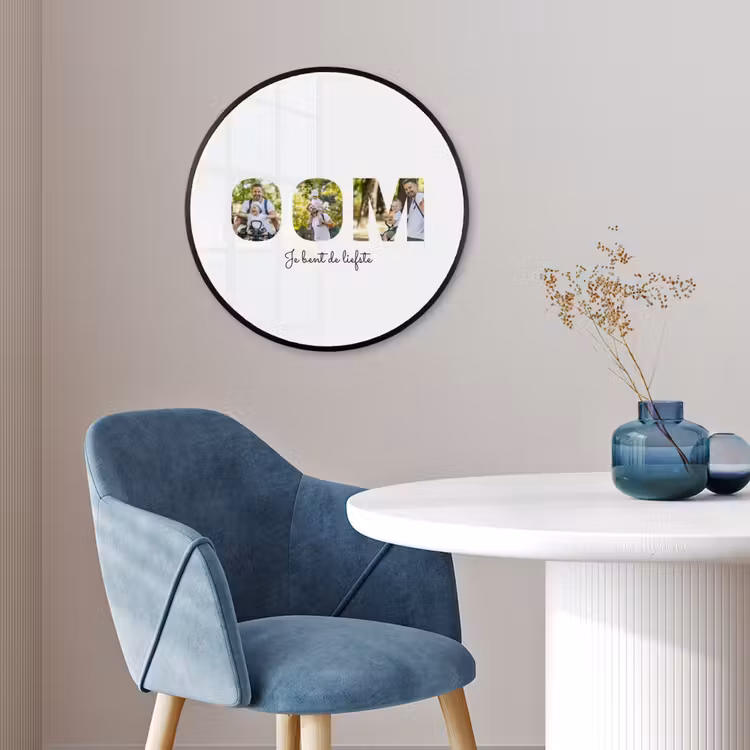 Gepersonaliseerde ronde fotolijst - Oom - Lettercollage — 4
