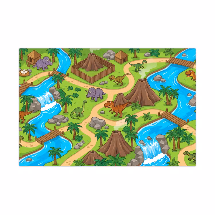 Speelkleed - Dinosaurus - Landschap - Cartoon — 1