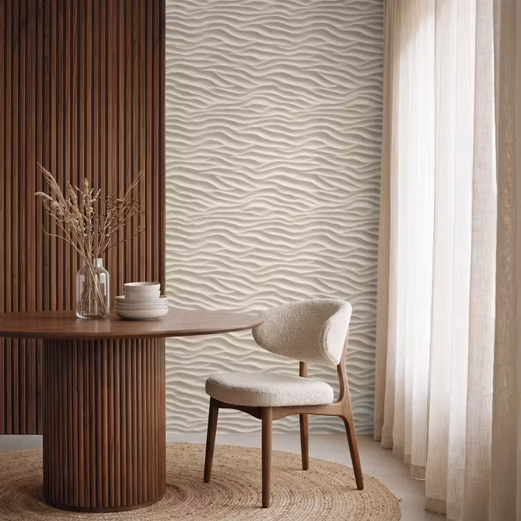 Behang - Zand - Golven - Beige — 4