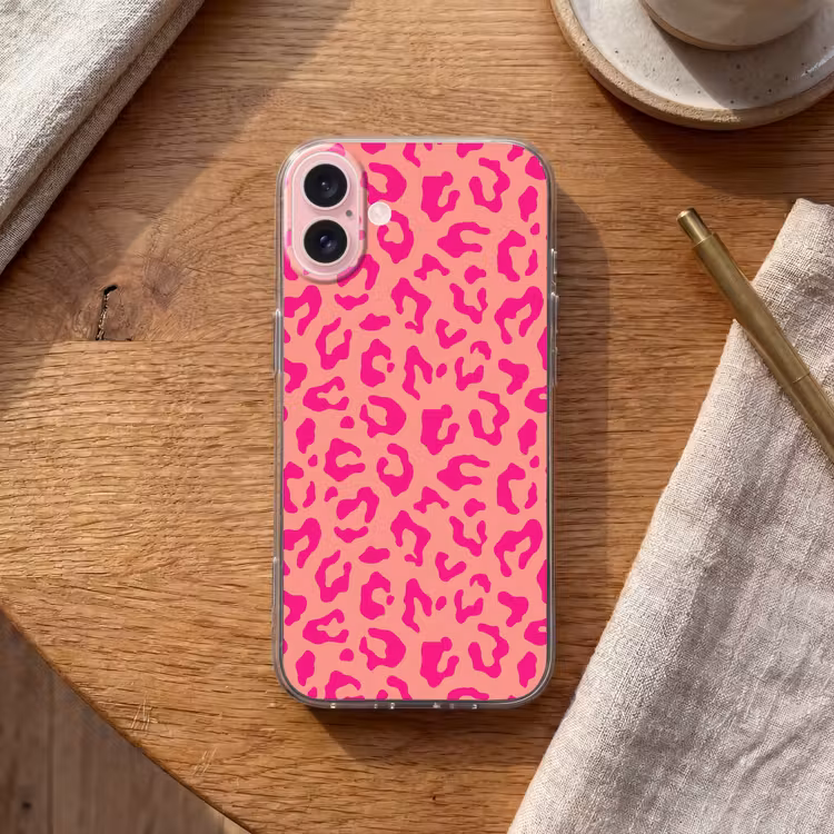 Telefoonhoesje - Panterprint - Roze - Dierenprint - Minimalistisch — 2