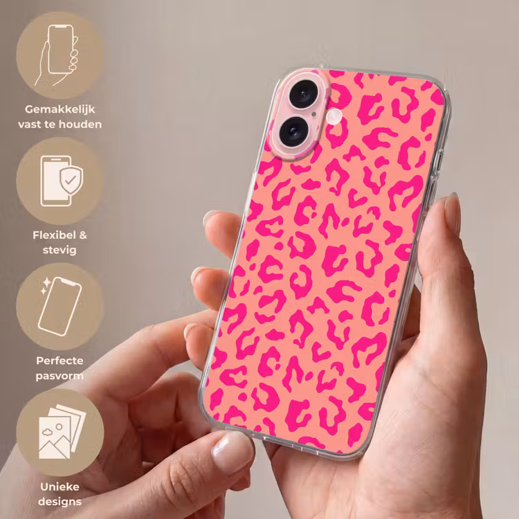 Telefoonhoesje - Panterprint - Roze - Dierenprint - Minimalistisch — 4
