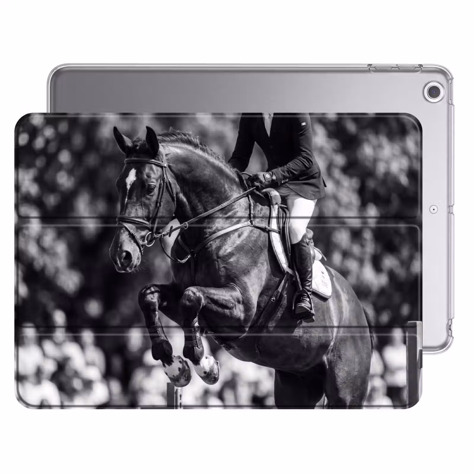 iPad hoes - Springen - Paard - Zwart - Wit — 1