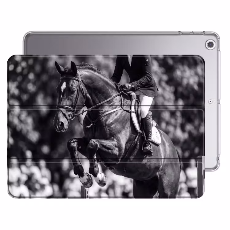 iPad hoes - Springen - Paard - Zwart - Wit — 1