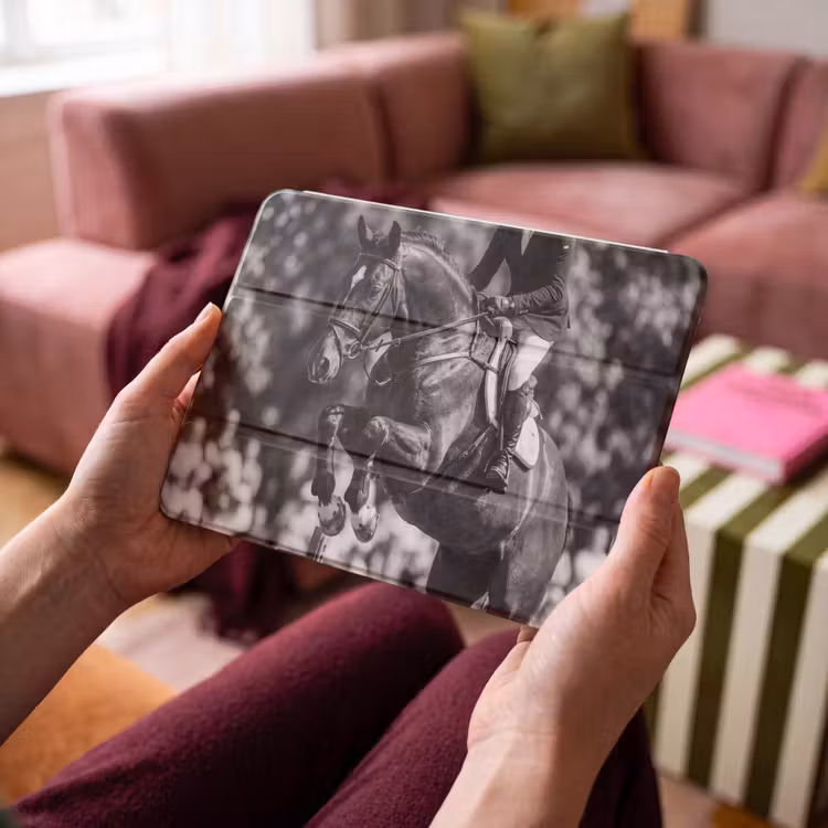 iPad hoes - Springen - Paard - Zwart - Wit — 3