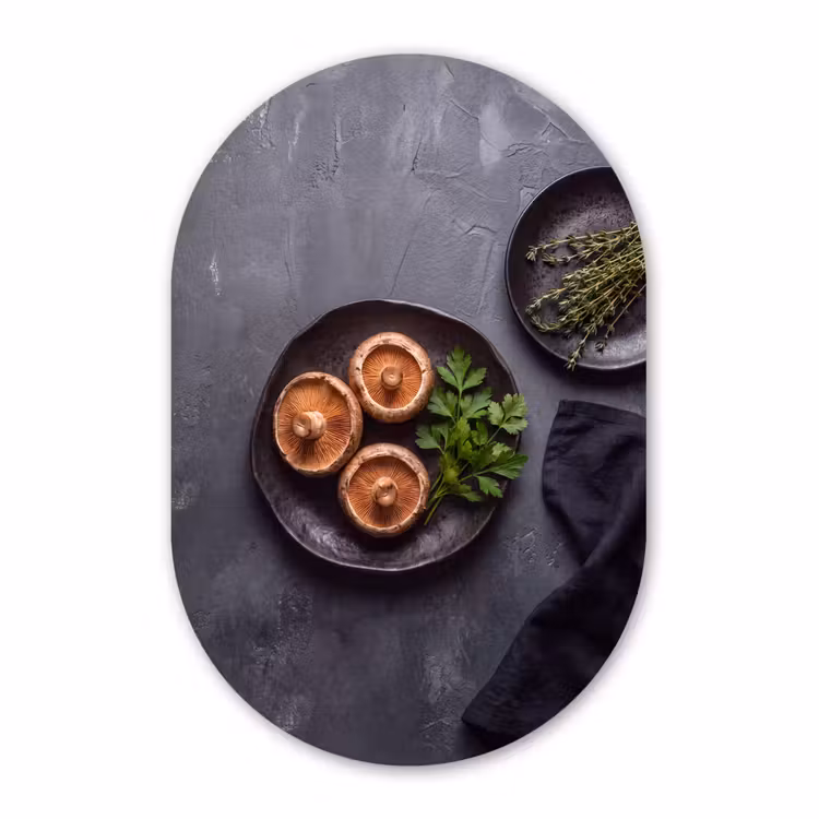 Muurovaal aluminium - Paddestoelen - Kruiden - Eten — 1