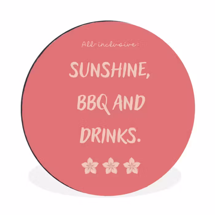 Wandcirkel - Aluminium - BBQ - Quote - Roze - Zomer