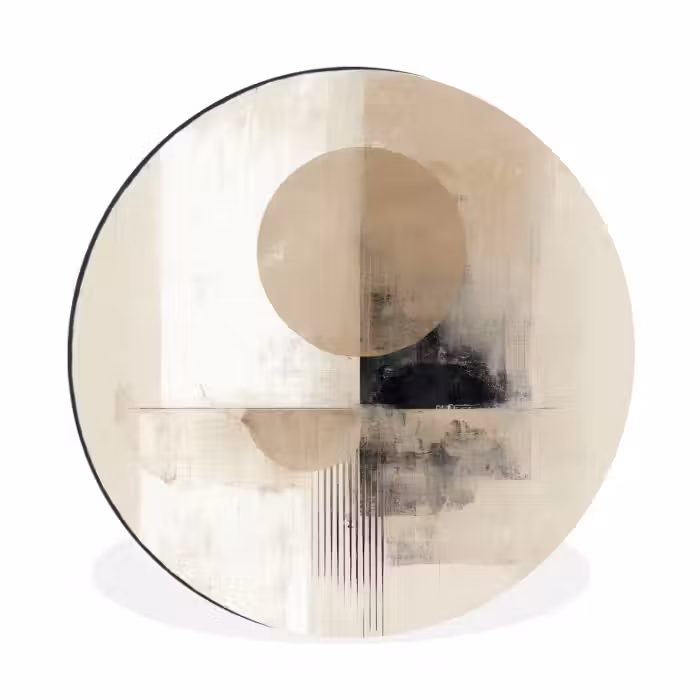 Wandcirkel - Aluminium - Cirkel - Compositie - Diepte - Beige
